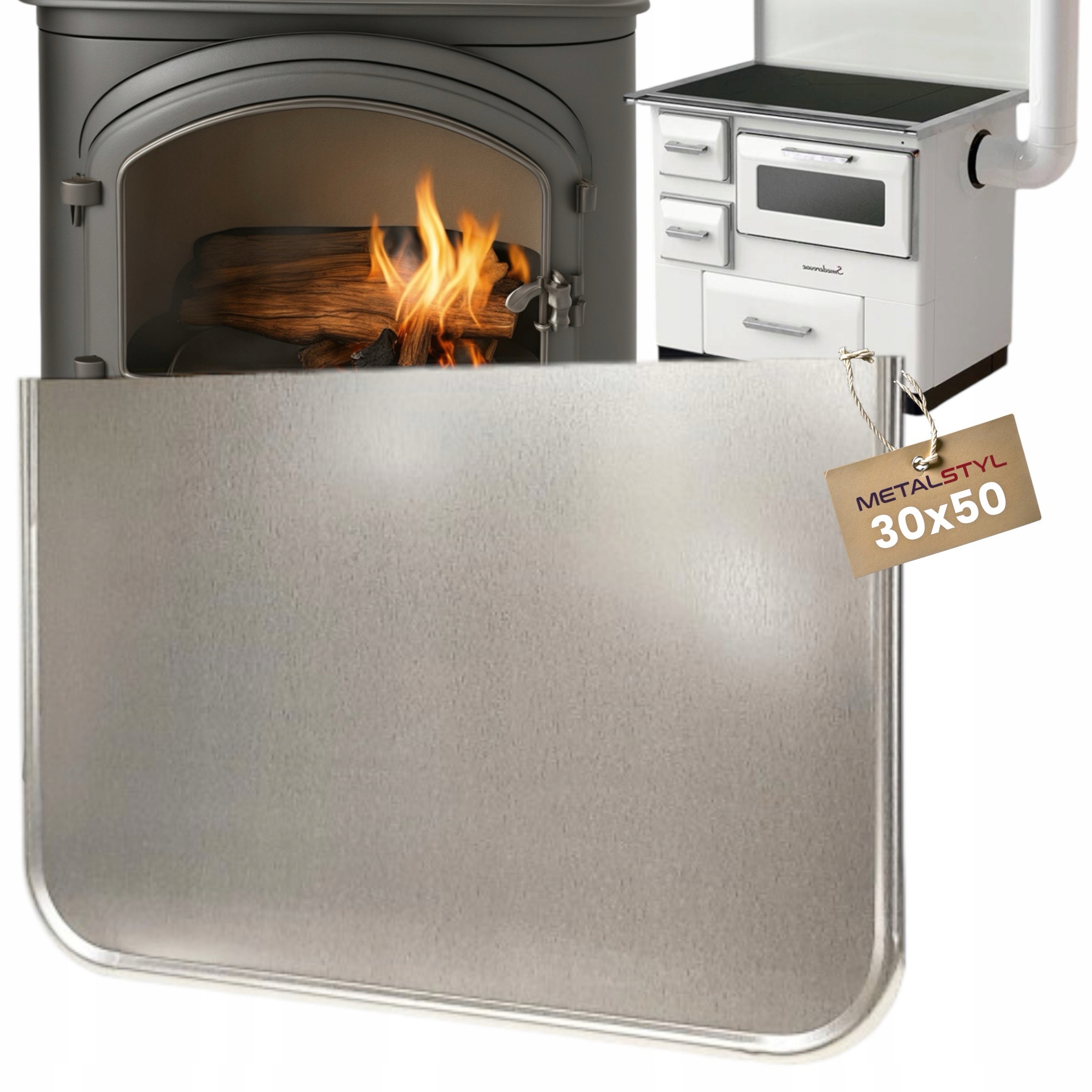 Blacha pod piec, kominek, kozę i grill przedpiecowa ochronna 30 × 50 ocynk